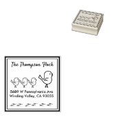 Gepersonaliseerde leuke vogels rubberstempel (Gestempeld)