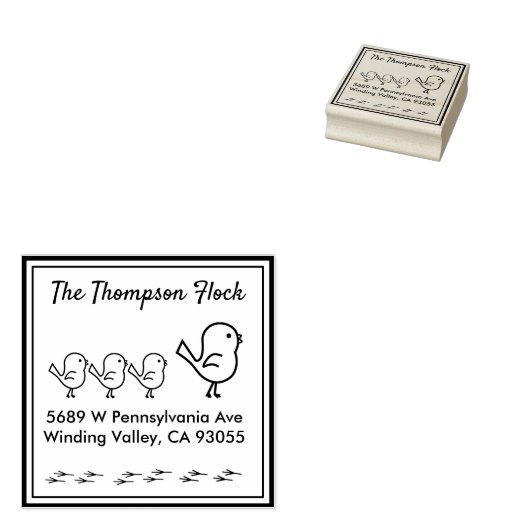 Gepersonaliseerde leuke vogels rubberstempel (Gestempeld)