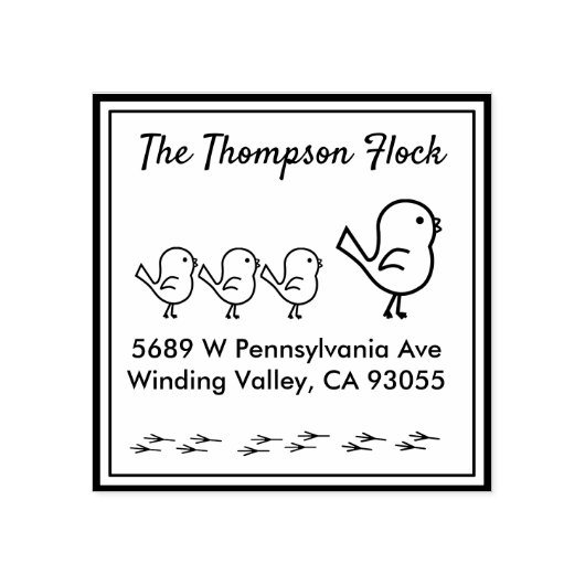 Gepersonaliseerde leuke vogels rubberstempel (Afrduk)