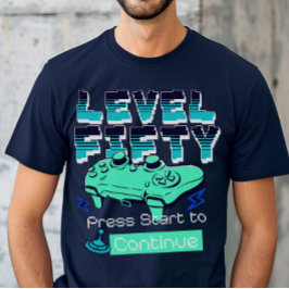 Gepersonaliseerde Level 50 Retro Gaming 50ste Verj T-shirt