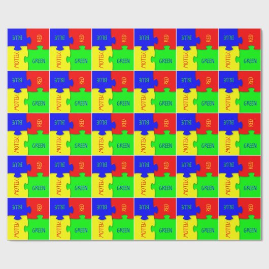 Gepersonaliseerde Levendig Gekleurde Jigsaw Puzzel Cadeaupapier (Vlak)