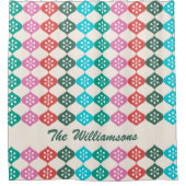 Gepersonaliseerde Levendige Moderne Kerst geometri Douchegordijn (Voorkant)