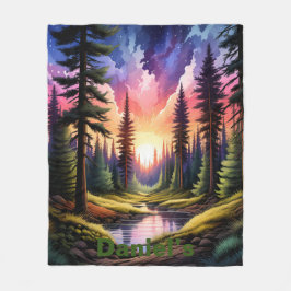 Gepersonaliseerde levendige Mountain Pine Forest S Fleece Deken