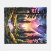 Gepersonaliseerde levendige Mountain Pine Forest S Fleece Deken (Voorkant (Horizontaal))