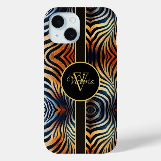 Gepersonaliseerde Levendige Zebra Strepen: Kleurri Case-Mate iPhone Case (Achterkant)