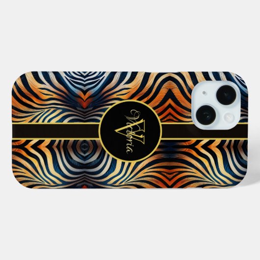 Gepersonaliseerde Levendige Zebra Strepen: Kleurri Case-Mate iPhone Case (Achterkant (horizontaal))