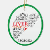 Gepersonaliseerde levertransplantatie Survivor Rou Keramisch Ornament (Links)
