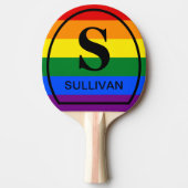 Gepersonaliseerde LGBT Gay Pride Flag Rainbow Mono Tafeltennisbatje (Voorkant)