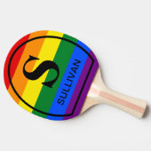 Gepersonaliseerde LGBT Gay Pride Flag Rainbow Mono Tafeltennisbatje (Zijkant)