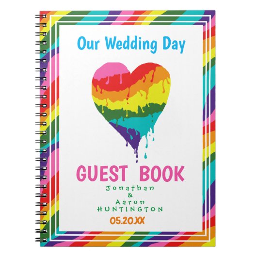 Gepersonaliseerde LGBT Rainbow Heart Notitieboek (Voorkant)