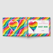 Gepersonaliseerde LGBT Rainbow Heart Wedding Gastenboek (Volledig)