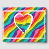 Gepersonaliseerde LGBT Rainbow Heart Wedding Gastenboek (Achterkant)