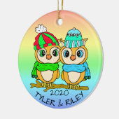 Gepersonaliseerde LGBT-Tortelduifjes - Kerstmis Keramisch Ornament (Links)