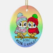 Gepersonaliseerde LGBT-Tortelduifjes - Kerstmis Keramisch Ornament (Rechts)