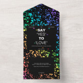 Gepersonaliseerde LGBTQ digitale moderne zwarte br All In One Uitnodiging (Binnen)