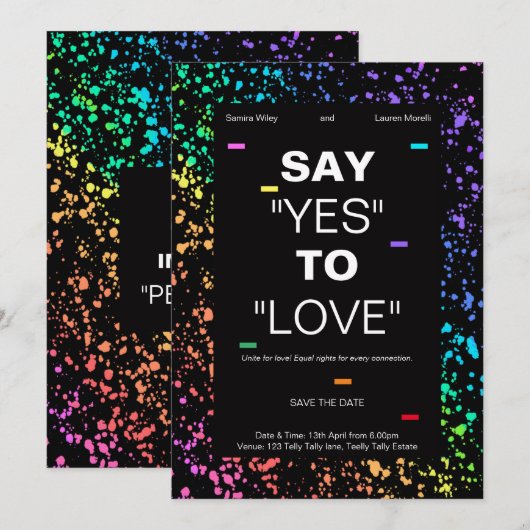 Gepersonaliseerde LGBTQ digitale moderne zwarte br Kaart (Voorkant / Achterkant)