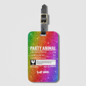 Gepersonaliseerde LGBTQ Pride Party Dier Bagagelabel (Voorkant (verticaal))