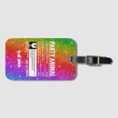 Gepersonaliseerde LGBTQ Pride Party Dier Bagagelabel (Voorkant (horizontaal))