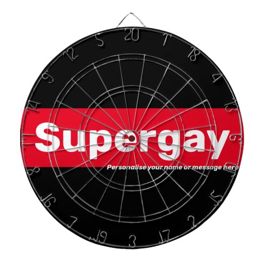Gepersonaliseerde LGBTQ Pride  Supergay Dartbord (Voorkant)