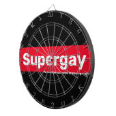Gepersonaliseerde LGBTQ Pride  Supergay Dartbord (Voorkant Rechts)