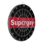 Gepersonaliseerde LGBTQ Pride  Supergay Dartbord (Voorkant Links)