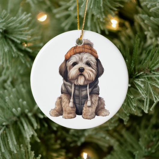 Gepersonaliseerde Lhasa Apso hond Keramisch Ornament (Boom)