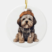 Gepersonaliseerde Lhasa Apso hond Keramisch Ornament (Voorkant)