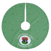 Gepersonaliseerde Libische engel kerst vlag Kerstboom Rok (Voorkant)