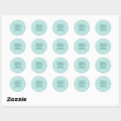 Gepersonaliseerde Licht Blauw & Wit Bloemen doopse Ronde Sticker (Vel)