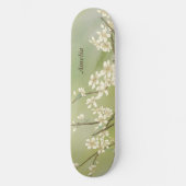 Gepersonaliseerde Licht Groen Wit Bloemen Skateboa Persoonlijk Skateboard (Voorkant)
