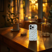 Gepersonaliseerde Lichtblauwe Geborduurde Bloemen  Case-Mate iPhone Case