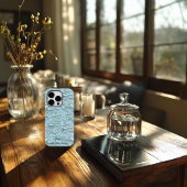 Gepersonaliseerde Lichtblauwe Geborduurde Bloemen  Case-Mate iPhone Case