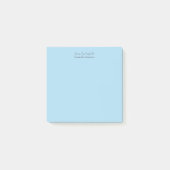 Gepersonaliseerde Lichtblauwe Post it Note pads (Voorkant)