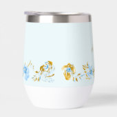 Gepersonaliseerde Lichtblauwe Waterverf Bloemengou (Rechts)