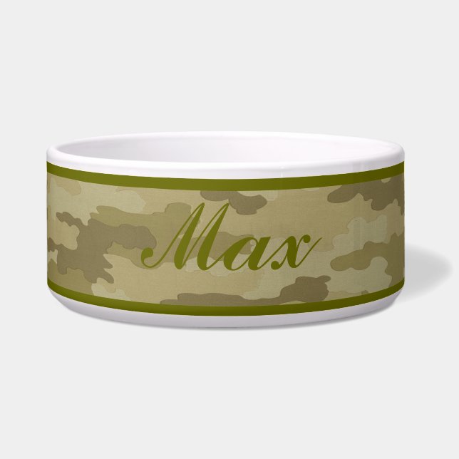 Gepersonaliseerde lichte Camouflage Pet Bowl Voerbakje (Voorkant)