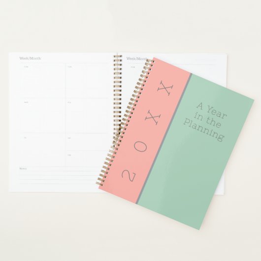 Gepersonaliseerde lichte pastelzachte perzik & Oer Planner (Display)