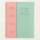 Gepersonaliseerde lichte pastelzachte perzik & Oer Planner (Voorkant)