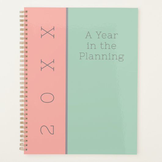 Gepersonaliseerde lichte pastelzachte perzik & Oer Planner (Voorkant)