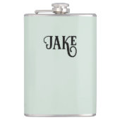 Gepersonaliseerde Lichte Sage Groen Heupfles (Voorkant)