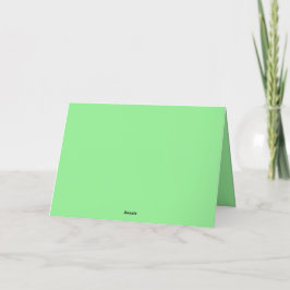 Gepersonaliseerde lichtgroene kleur bedankkaart