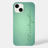 Gepersonaliseerde lichtgroene Radiale Textuur Case-Mate iPhone Case (Achterkant)