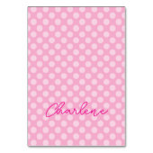 Gepersonaliseerde Lichtroze Polka Dot Naam Plaats  Kaart