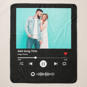 Gepersonaliseerde Liedcode Scanbare Muziek Koppel Sherpa Deken