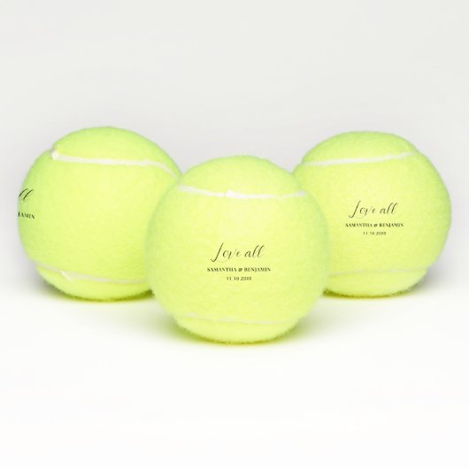Gepersonaliseerde liefde Alle bruiloft Groomsmen Tennisballen (Multi)