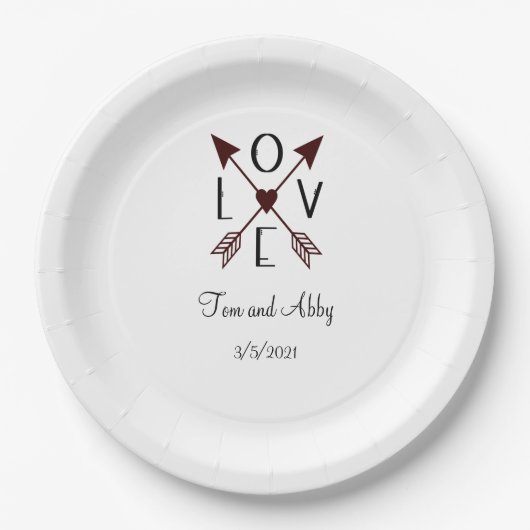 Gepersonaliseerde liefde bruiloft Verloving Vrijge Papieren Bordje (Voorkant)