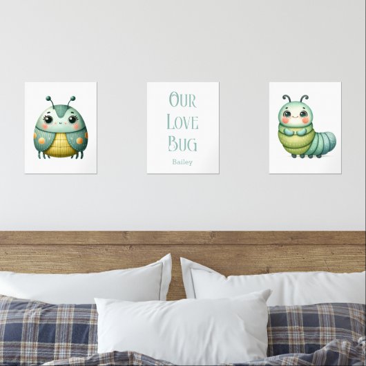 Gepersonaliseerde Liefde Bug Kever Childs Room Pri Muurkunst Sets (Slaapkamer)