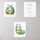 Gepersonaliseerde Liefde Bug Kever Childs Room Pri Muurkunst Sets (Voorkant)