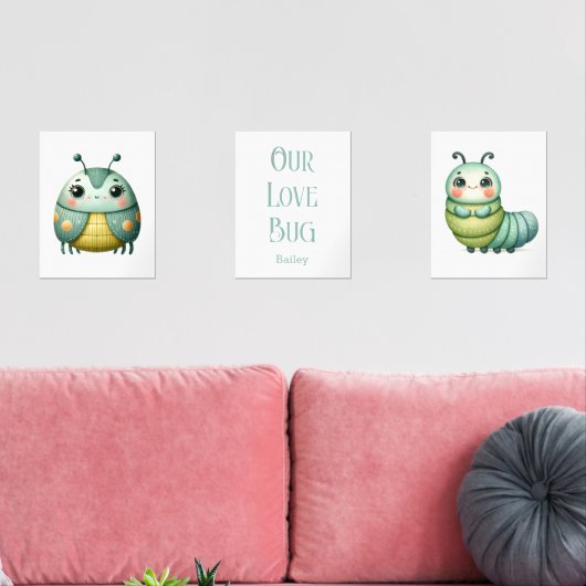 Gepersonaliseerde Liefde Bug Kever Childs Room Pri Muurkunst Sets (Woonkamer)