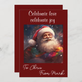 Gepersonaliseerde Liefde Celebration Kerstmis Kaar Feestdagenkaart (Voorkant / Achterkant)