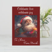 Gepersonaliseerde Liefde Celebration Kerstmis Kaar Feestdagenkaart (Staand voorkant)